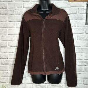 Aeropostale Brown Fleece Winter Zip Up Jacket Coat Size Large